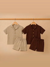 Load image into Gallery viewer, ZACH beige & brown short set