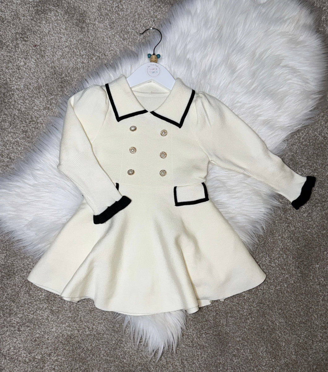 Betsy cream & black dress