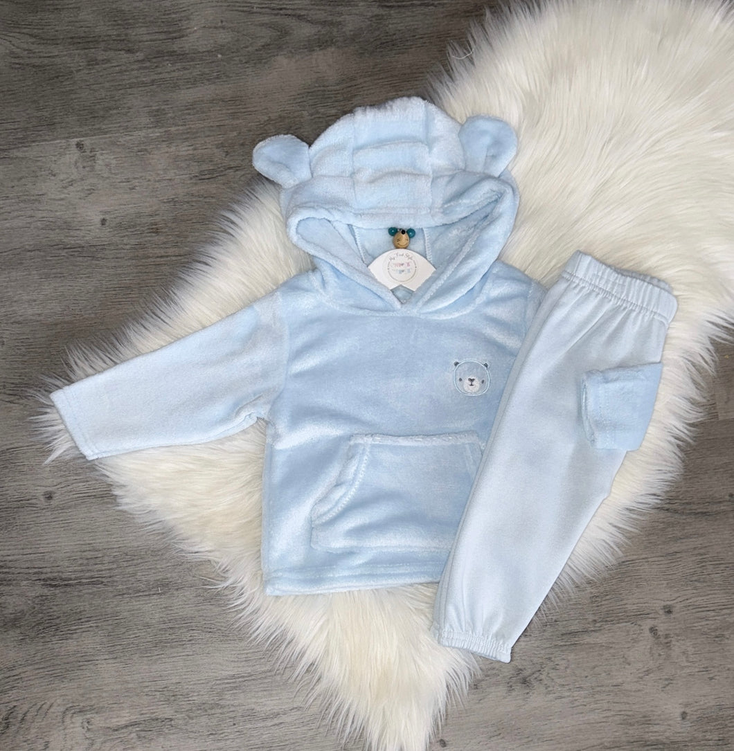 Fluffy blue bear set