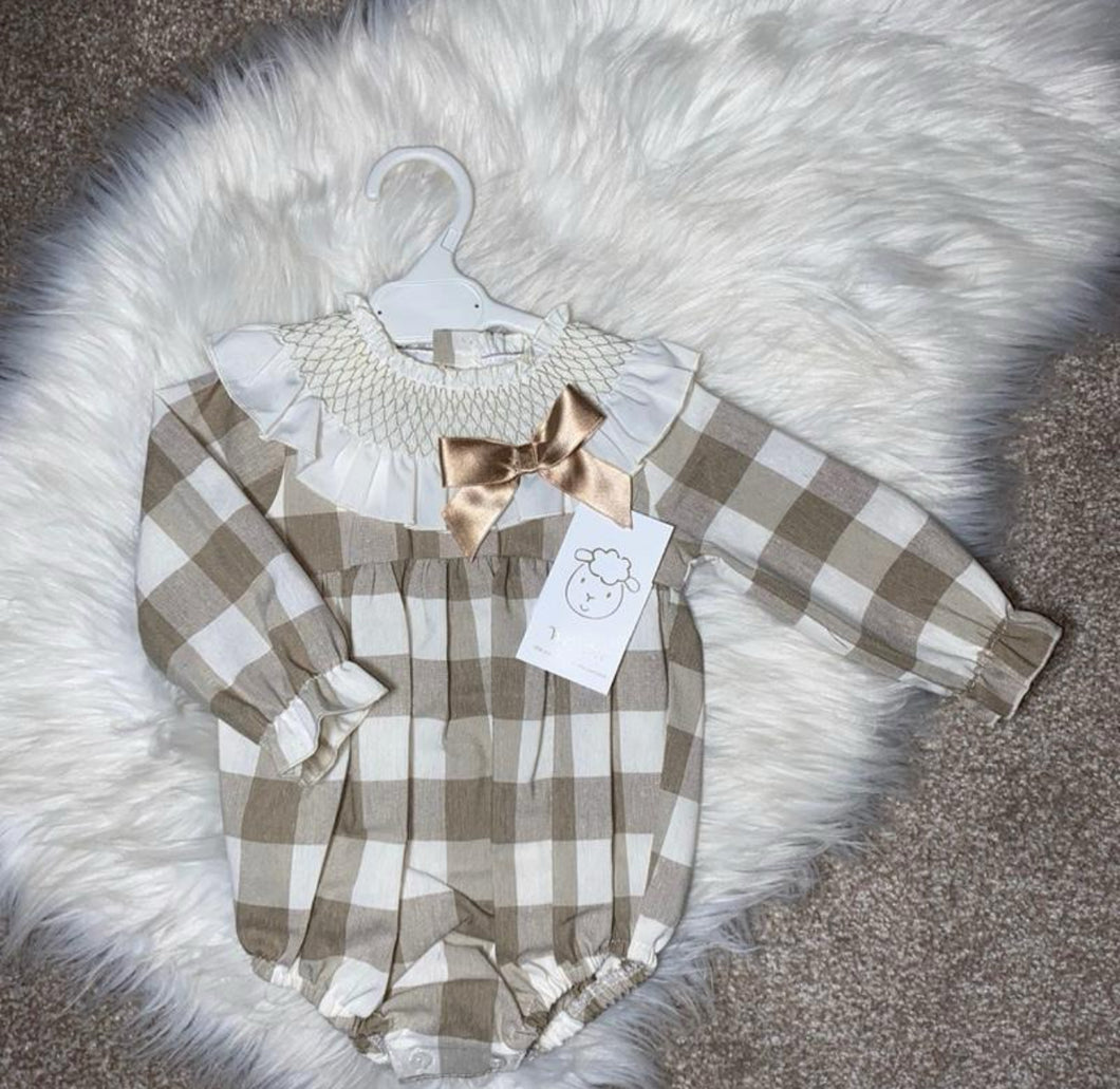 FLORENCE beige check romper