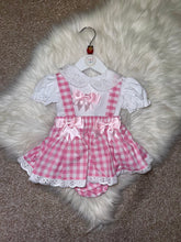 Load image into Gallery viewer, HARRIER pink checked bow romper
