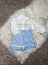 Load image into Gallery viewer, OSCAR blue &amp; white Spanish short set
