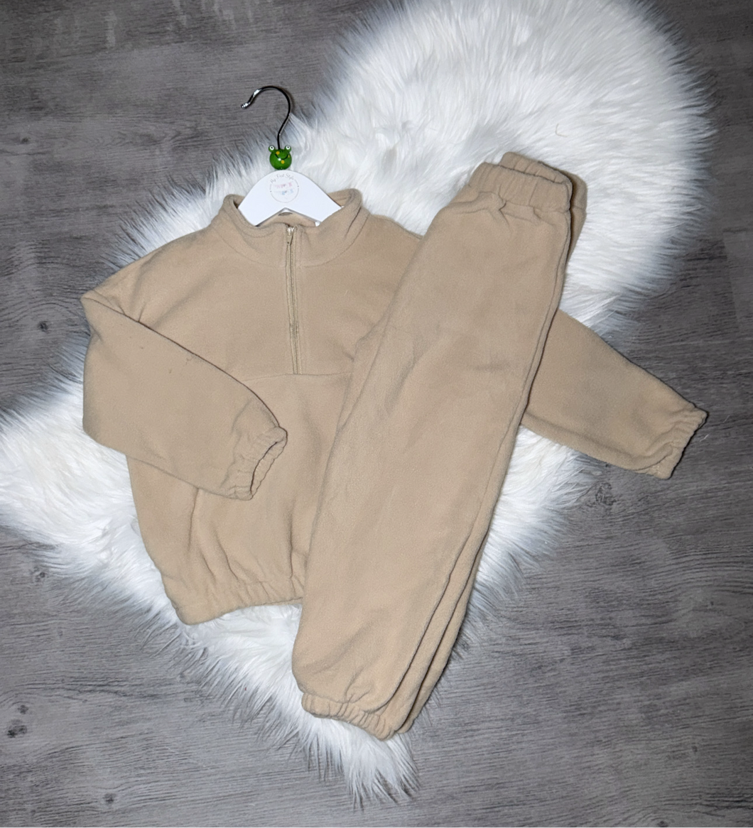 Beige fleece tracksuit