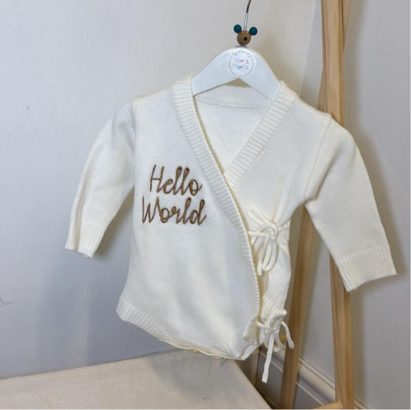 Hello world long sleeve romper