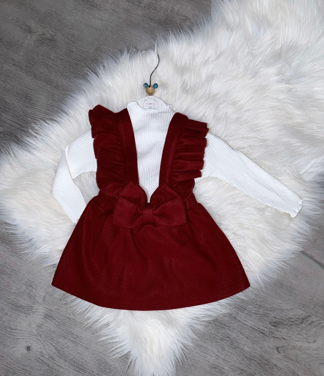 Grace burgundy & white set