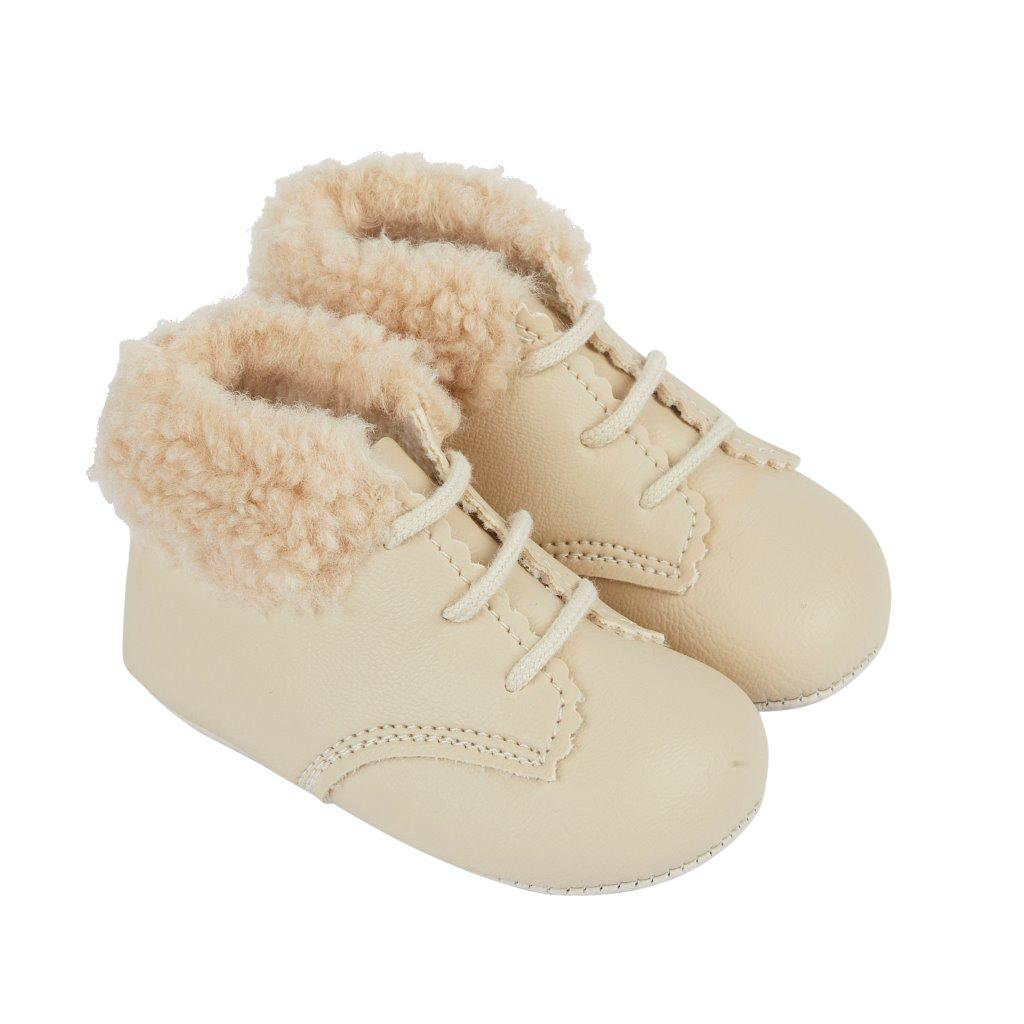 Soft sole fluffy beige shoe