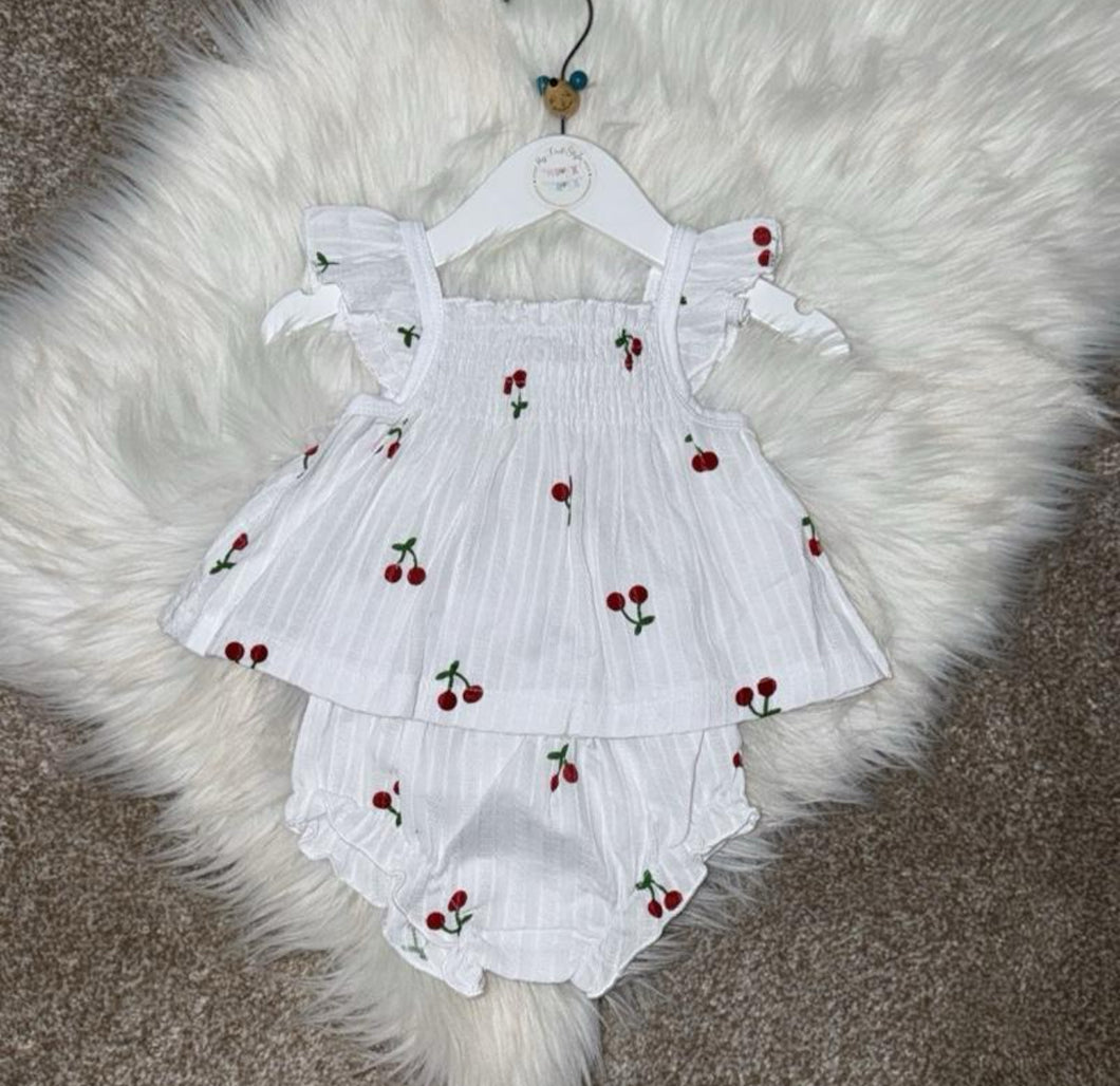White cherry top & bloomers