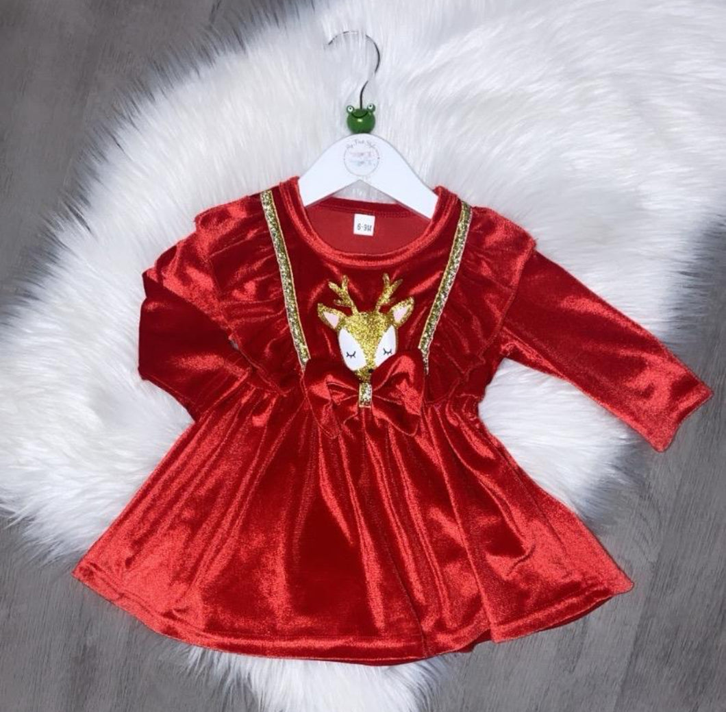 Red soft reindeer dress