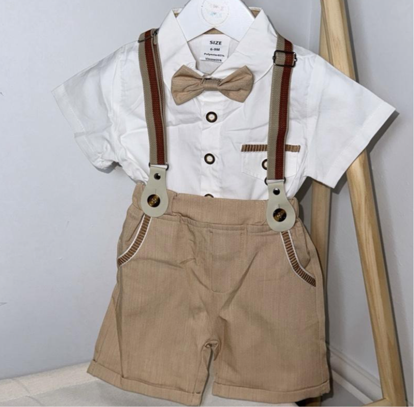 OLIVER Beige Dickie Bow Set