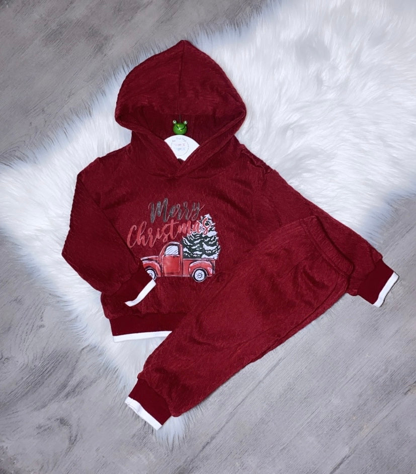 Burgundy Christmas tracksuit