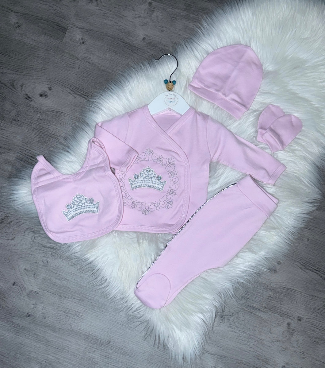 5 piece pink crown set