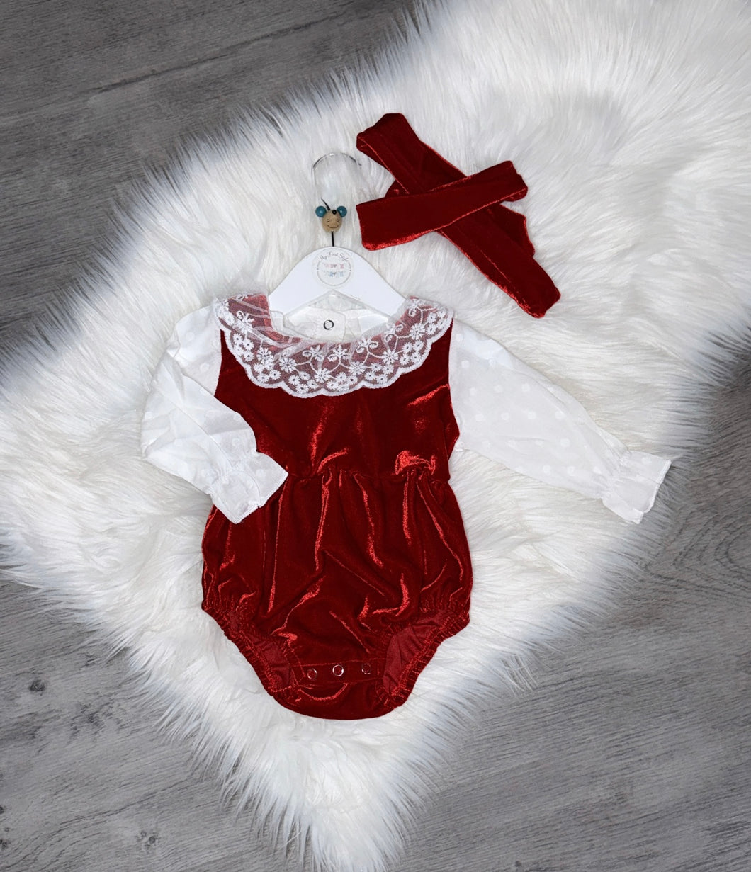 Erin red romper & headband