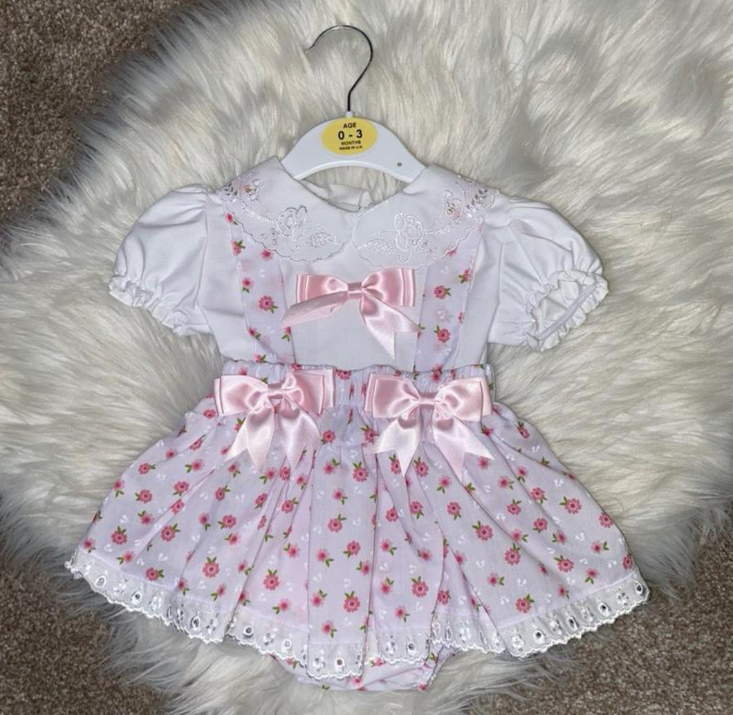 SUMMER flower skirted romper set