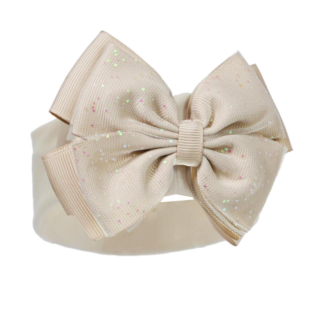 Beige glitter bow headband