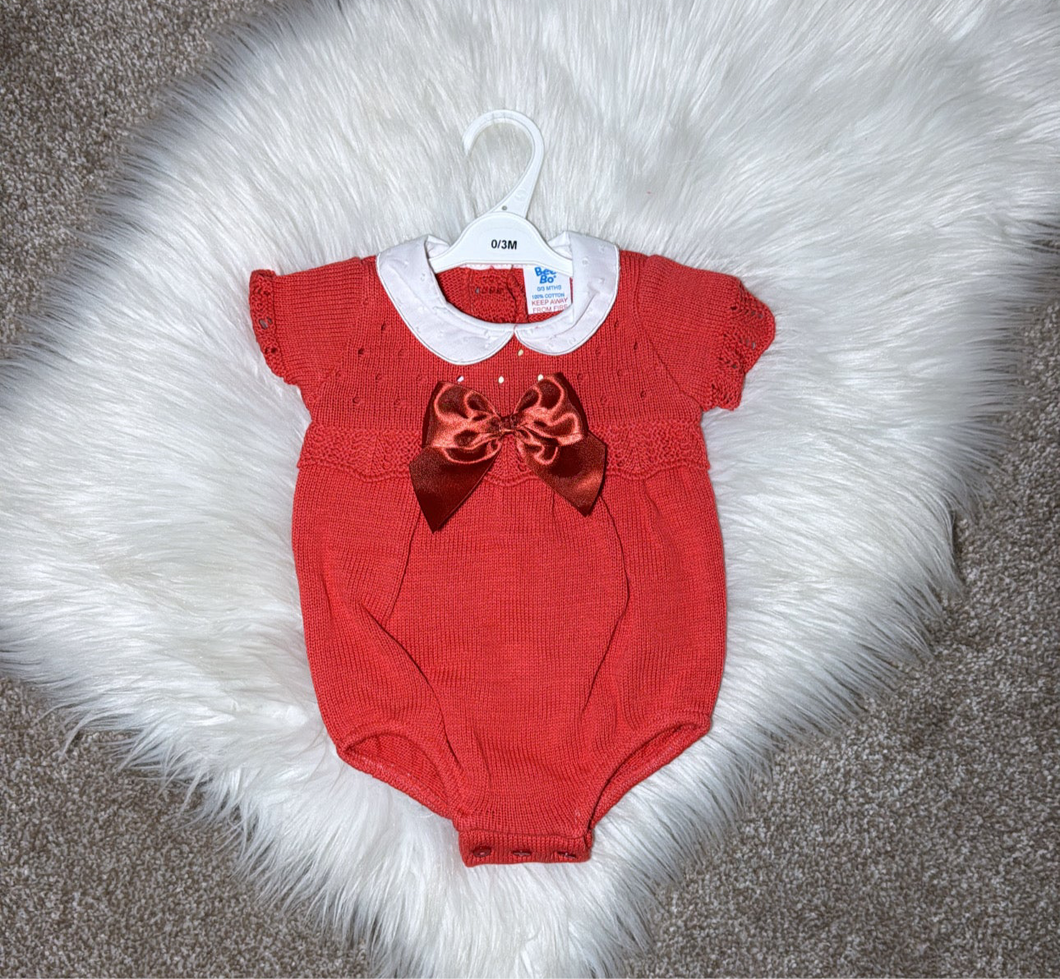 Soft bow romper