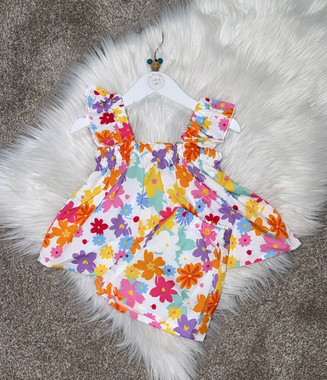 Colourful flower top & shorts