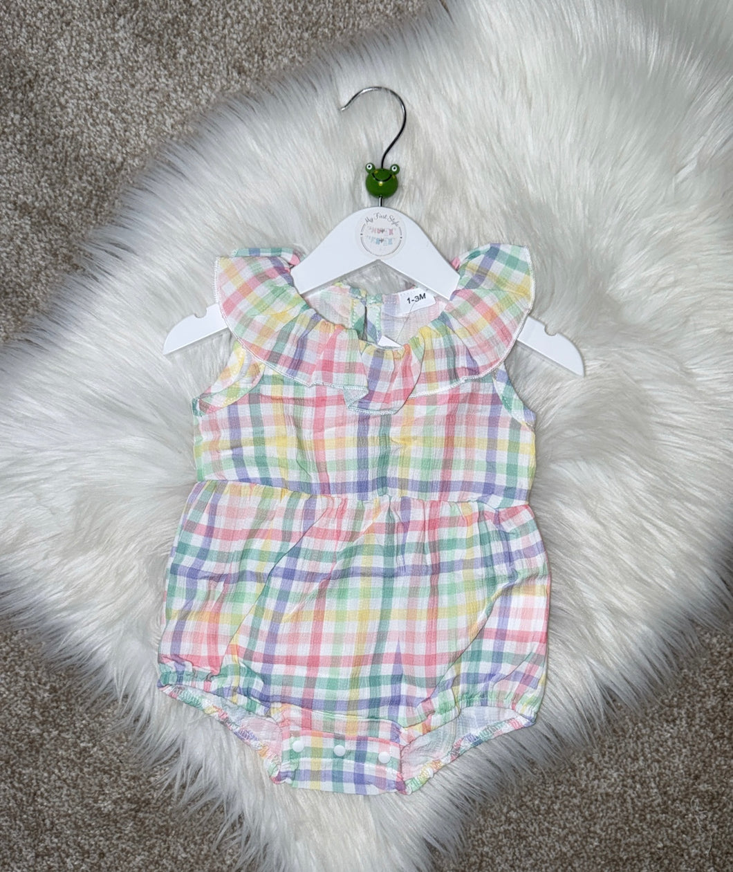 Checked colourful romper