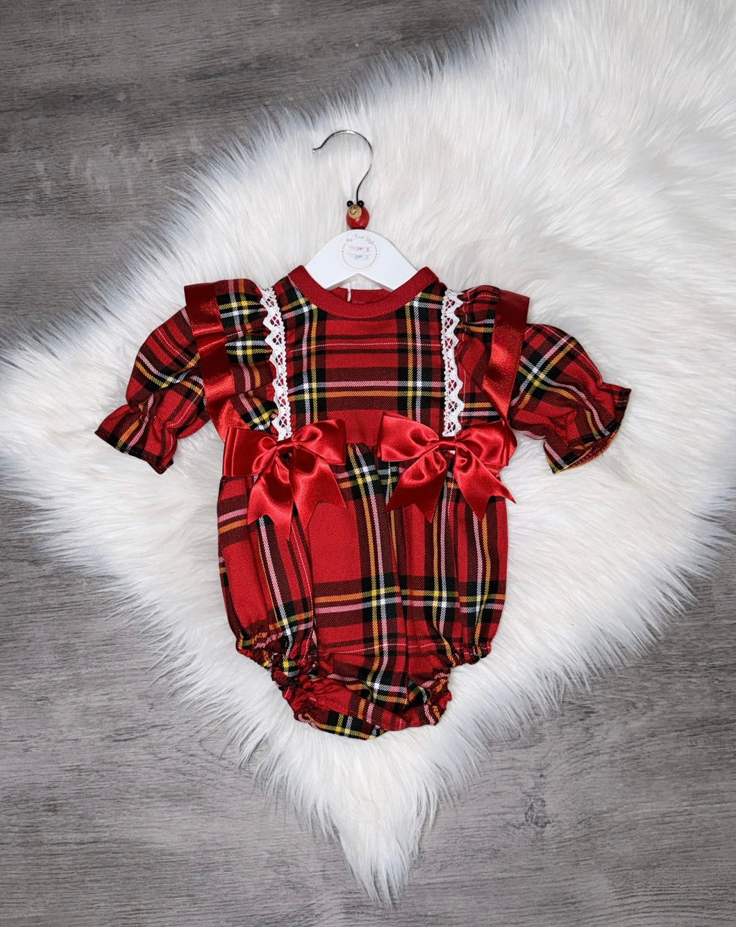 Red tartan romper