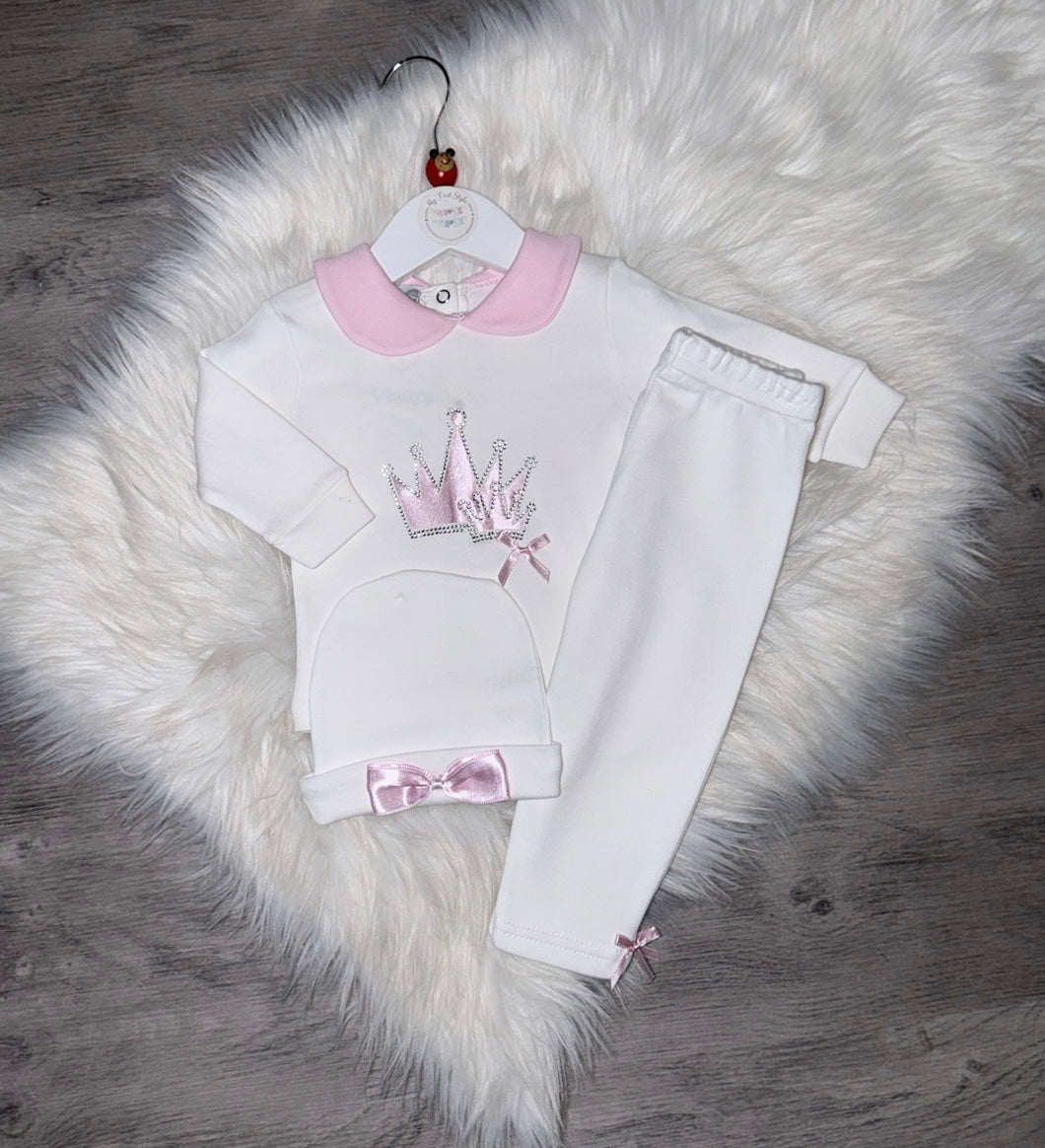 Crown pink & white set