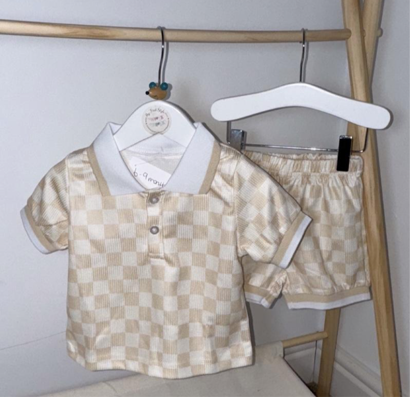 FRED Beige Check Short Set