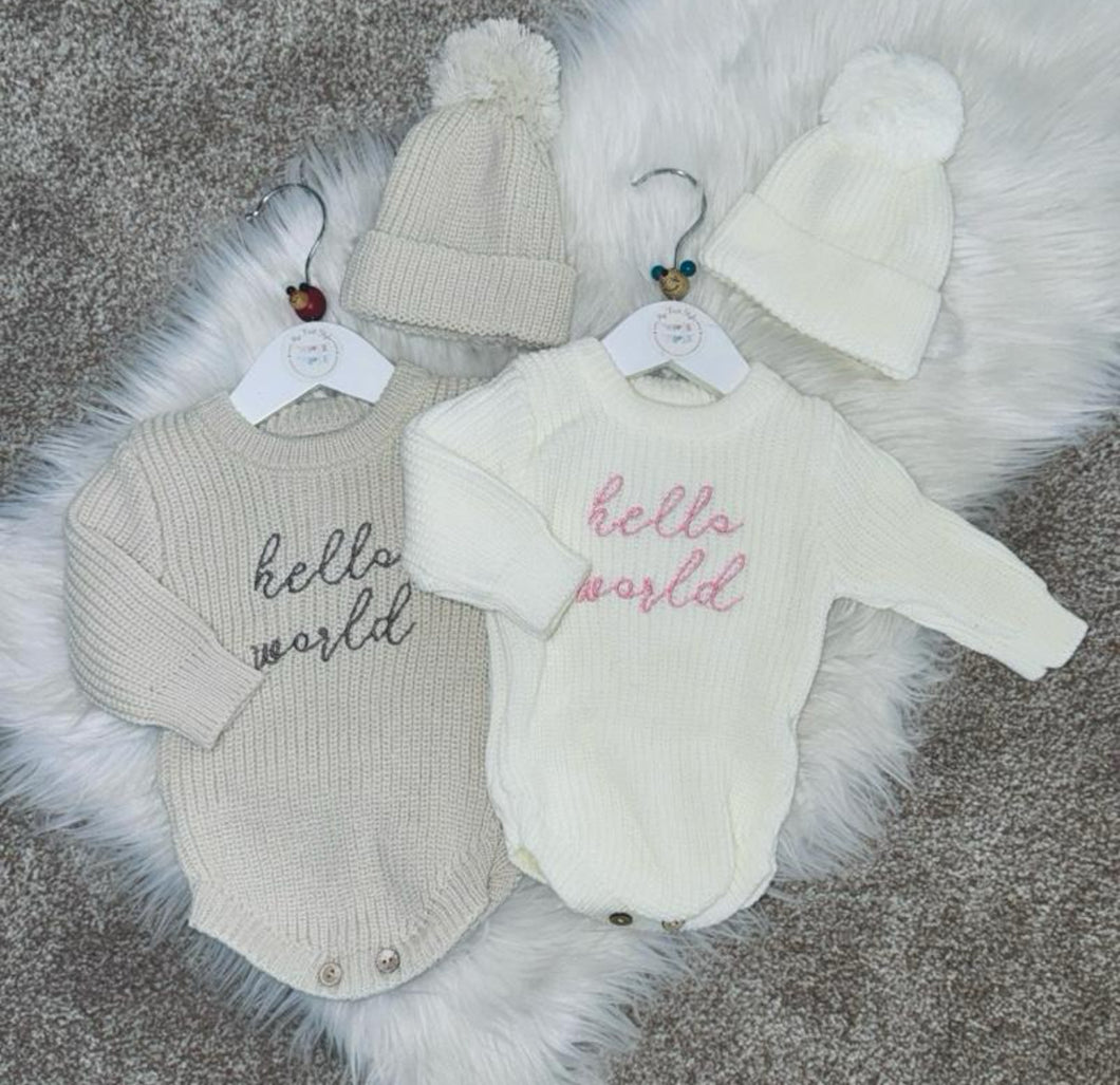 Hello world romper & hat