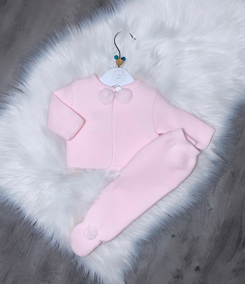 Pink Pom knitted set