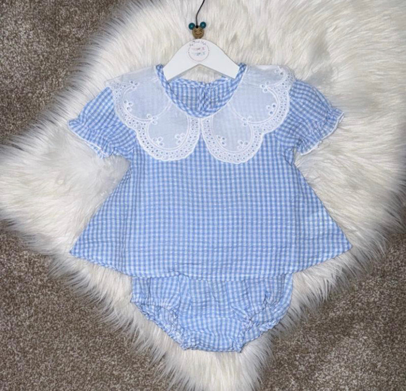 LUCINDA Blue Bloomer Set