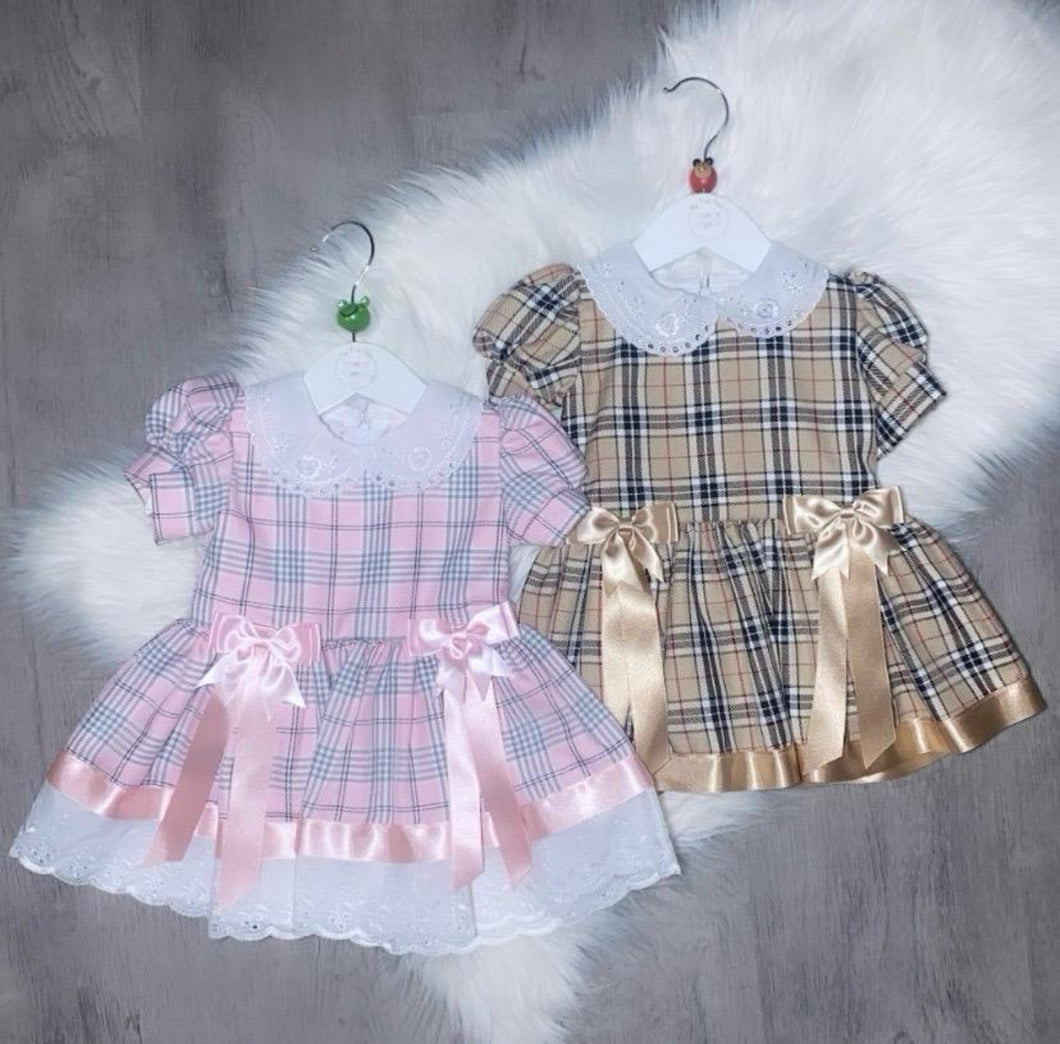 Beatrice checked bow dress