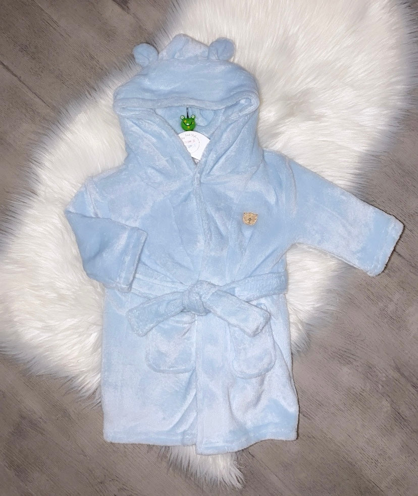 Blue bear dressing gown