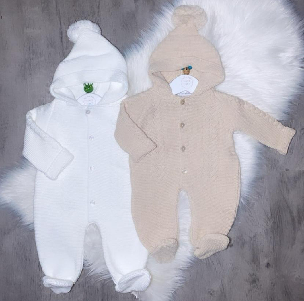 Thick knitted pram suit