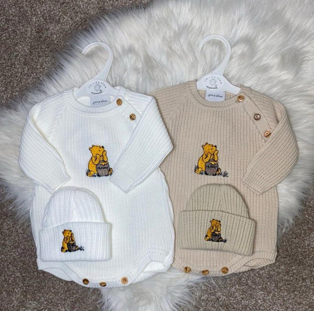 Bear romper & hat outfit