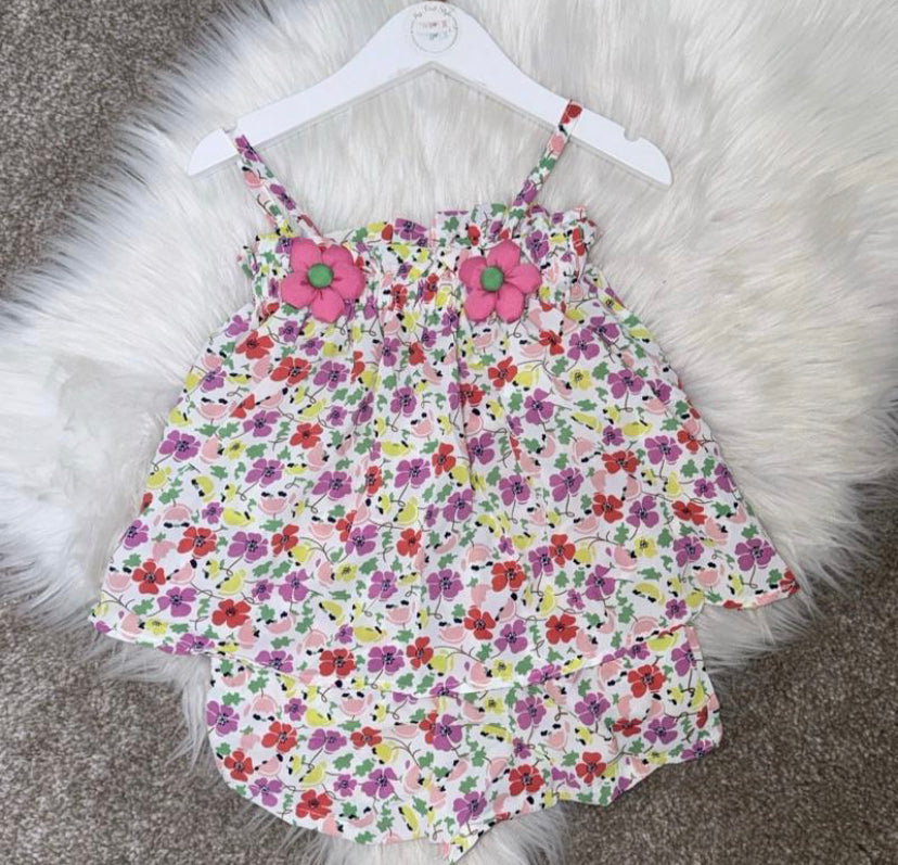 Colourful Daisy Top & Shorts