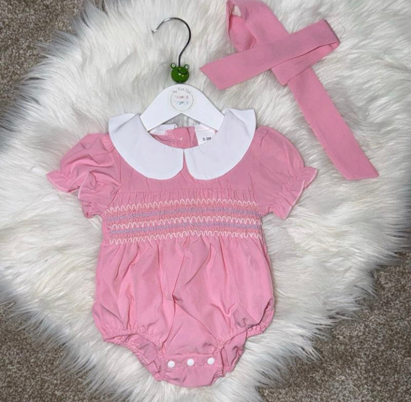 DARCY Pink Romper & Headband