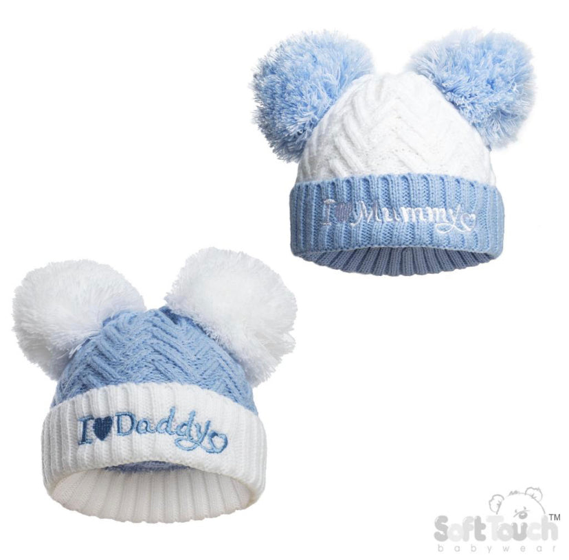 I love Mummy / Daddy hat blue