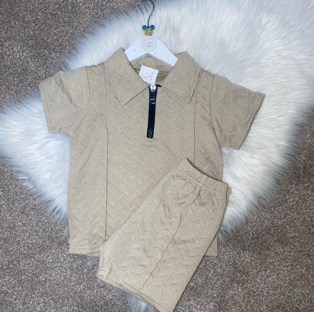 ROMAN beige short set