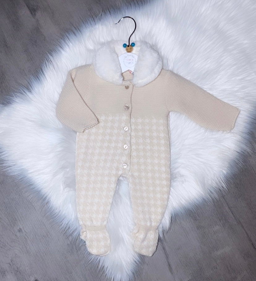 Beige soft pram suit