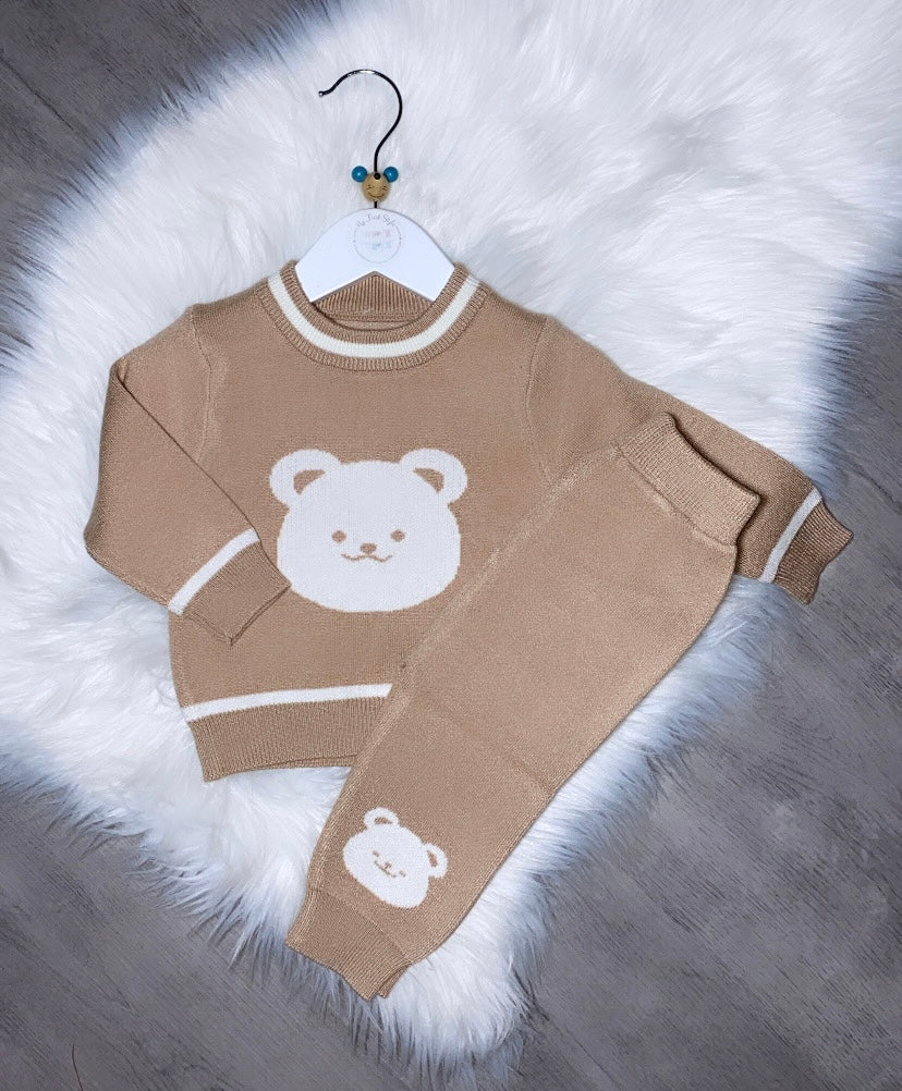 Brown & white soft bear set