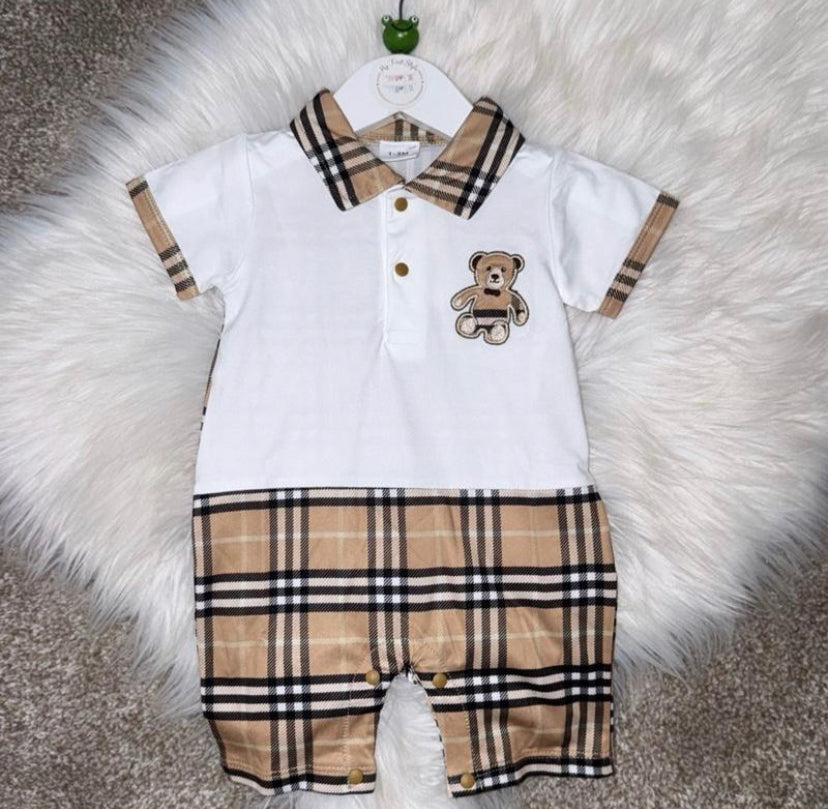 Checked Bear Romper