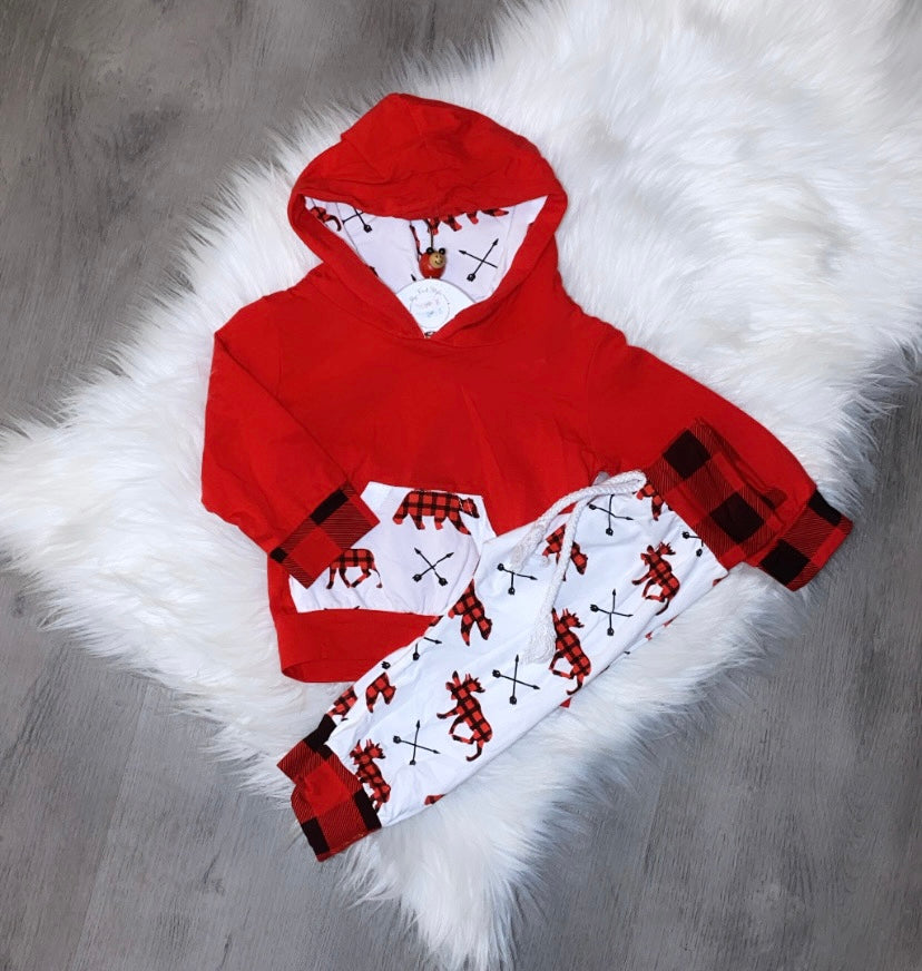 Christmas print hooded jacket & leggings