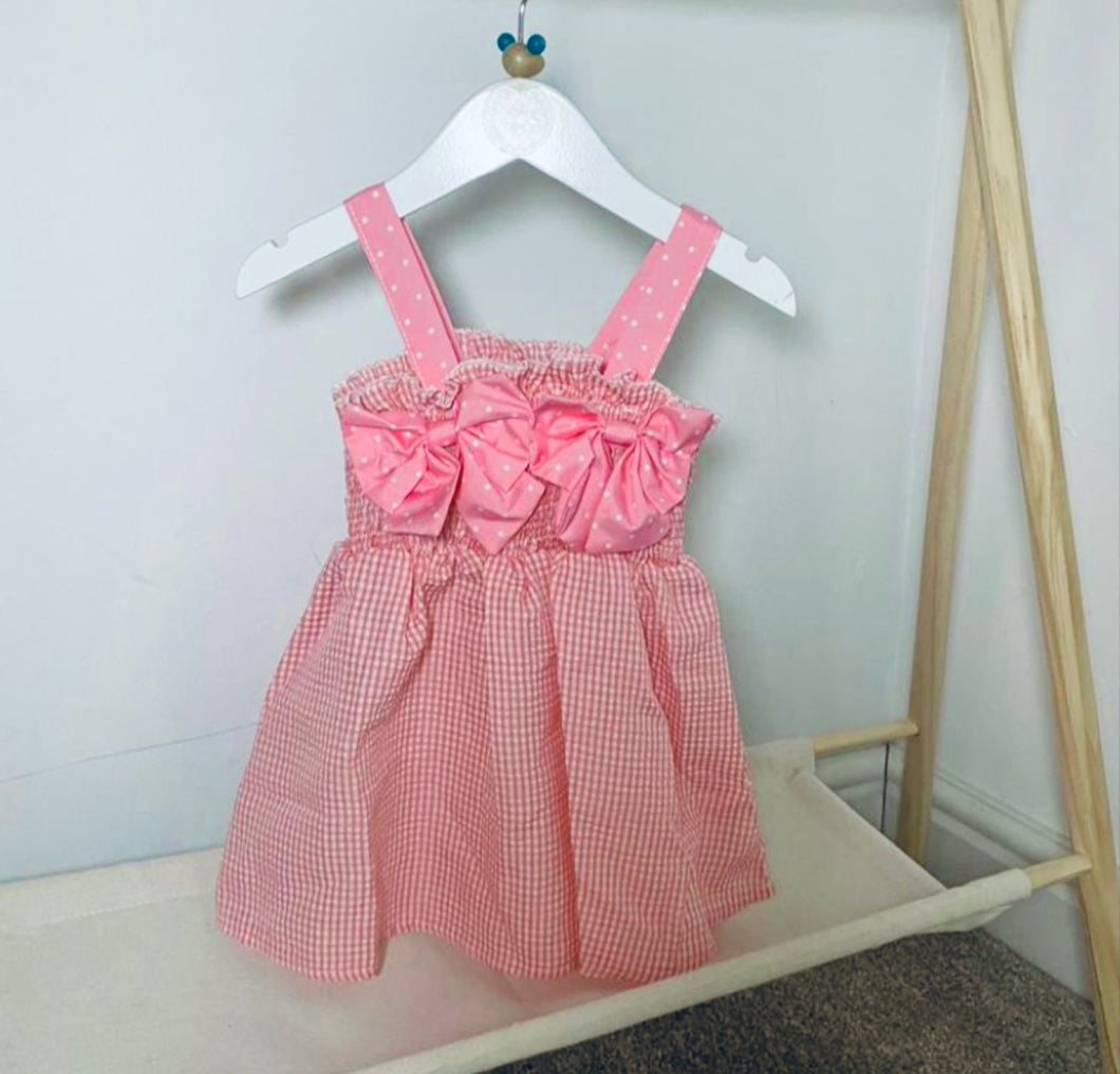 DOTTY Pink Bow Dress