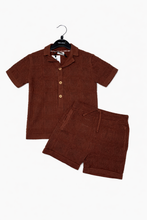 Load image into Gallery viewer, ZACH beige &amp; brown short set
