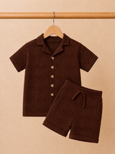 Load image into Gallery viewer, ZACH beige &amp; brown short set
