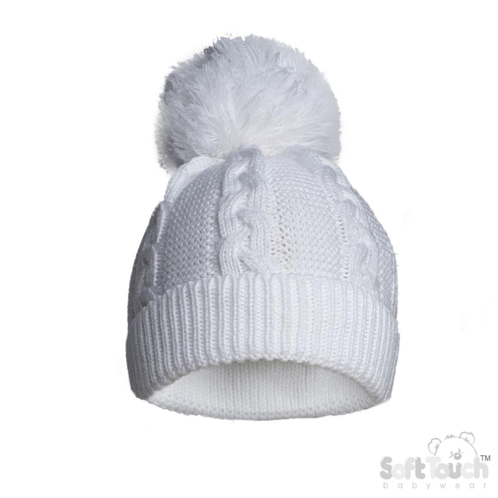 White single Pom hat