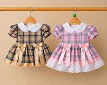 Load image into Gallery viewer, BEATRICE checked bow dress
