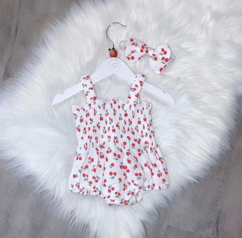 Cherry romper & headband