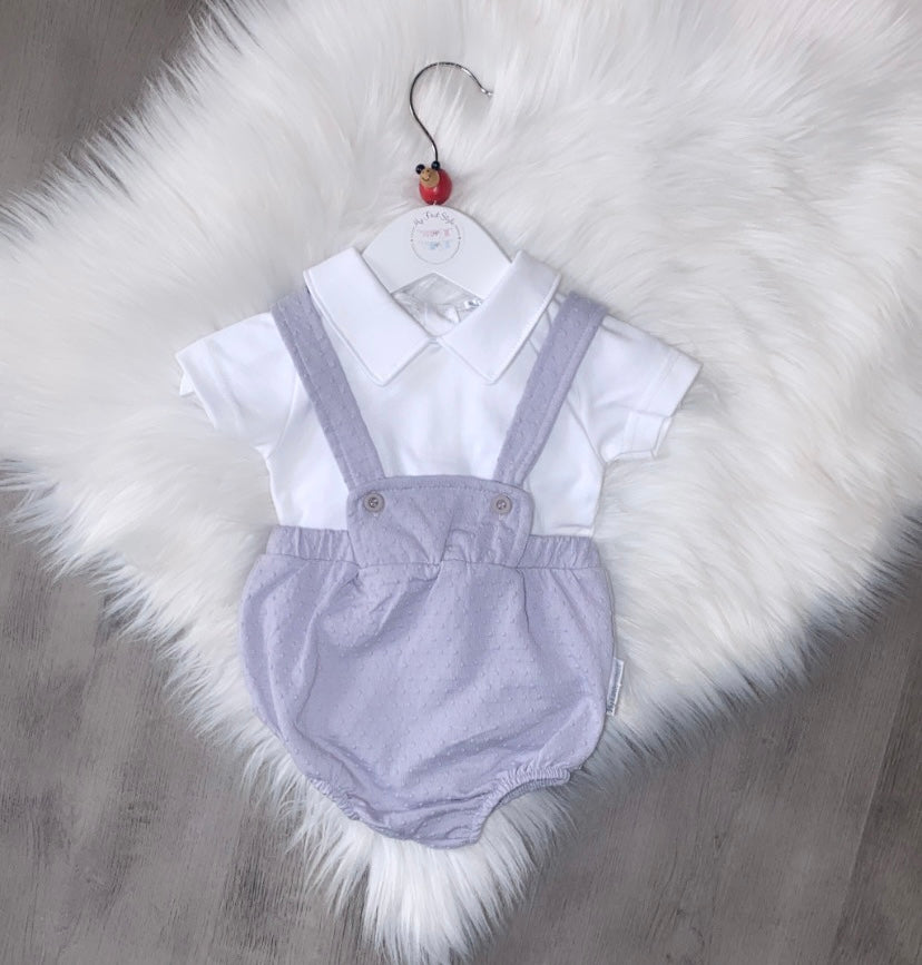 Grey & white soft romper set