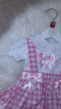 Load and play video in Gallery viewer, HARRIER pink checked bow romper
