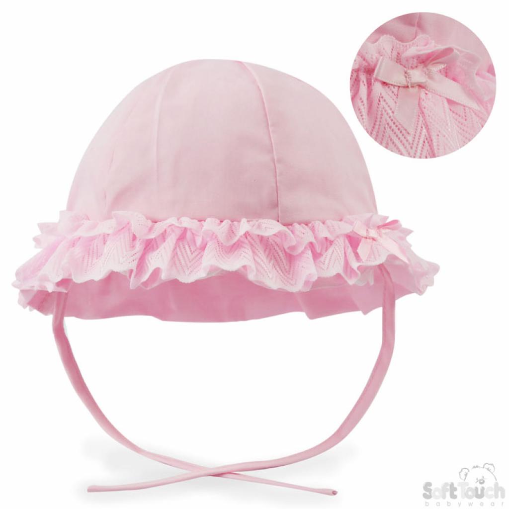 Pink frilly hat