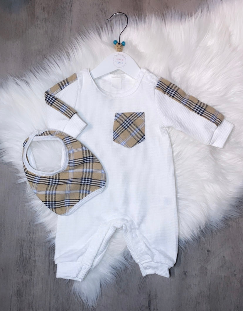 Checked romper & bib