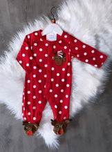 Load image into Gallery viewer, Spotted reindeer romper
